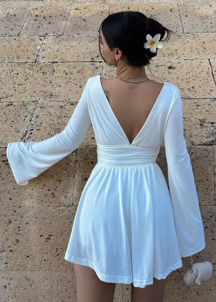 Amara - Long-sleeve Wrap Mini Dress