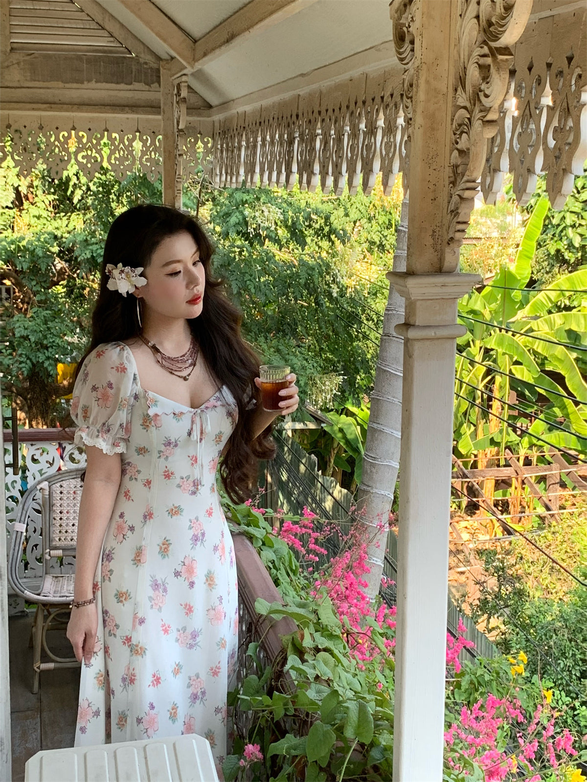 Magnolia Scent Embroidered Maxi Dress _ Graceful Edition