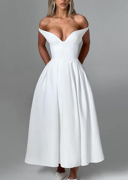 Off-shoulder A-line Gown