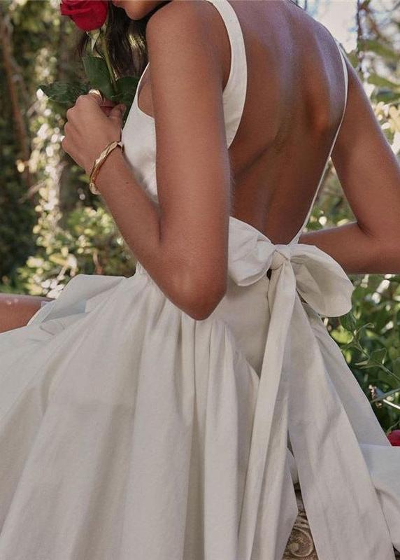 Belle Blush Bow-back Mini Dress