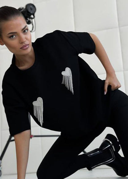 Angel Wings Embellished T-shirt