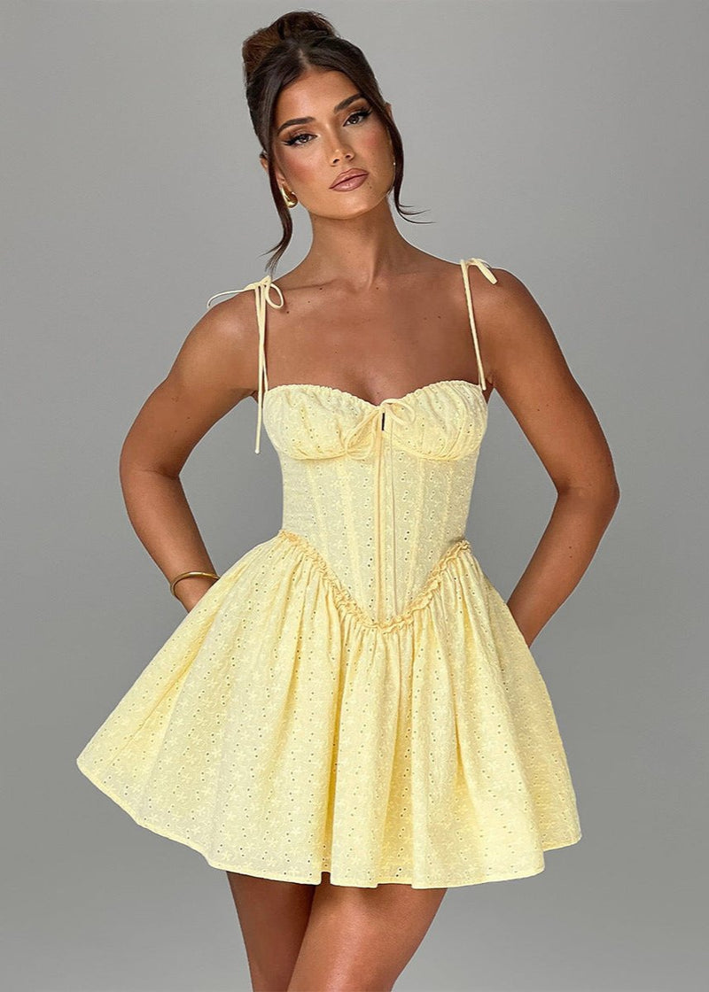 Soleil Lace-up Mini Dress