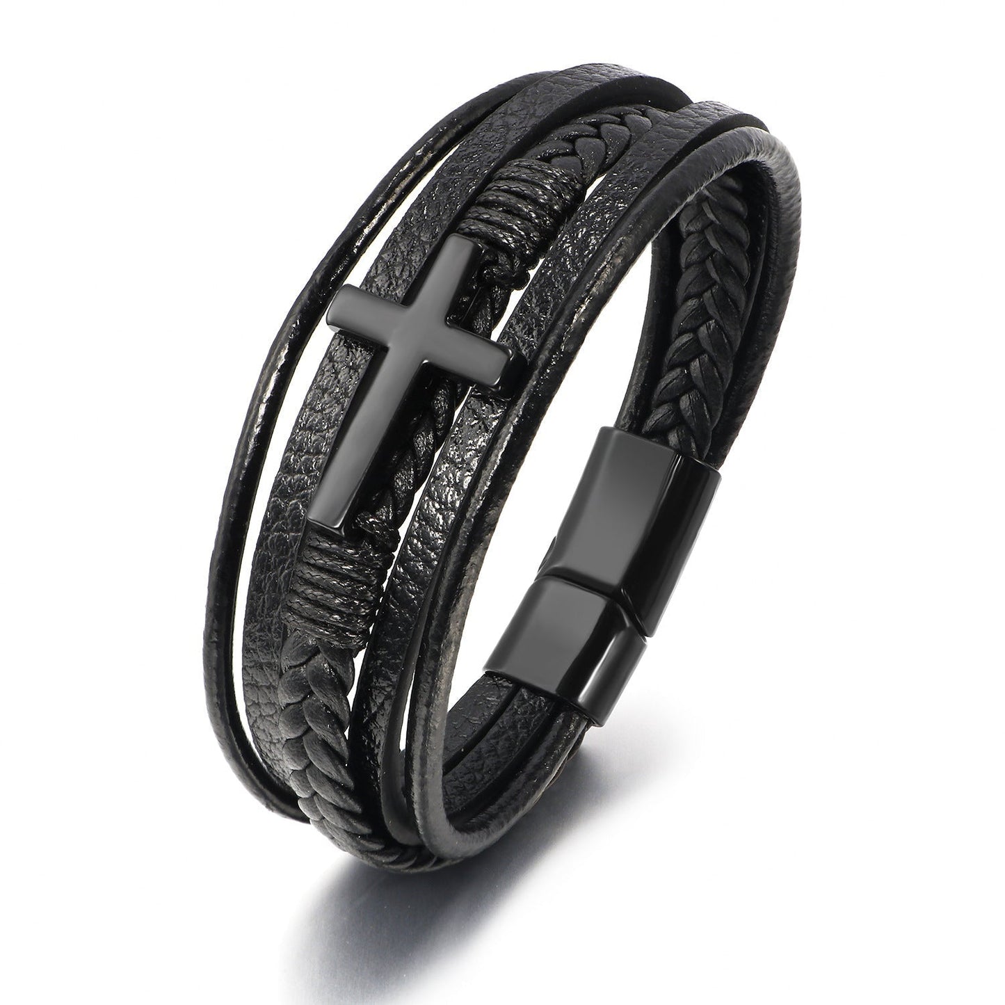 Iron Faith Leather Bracelet