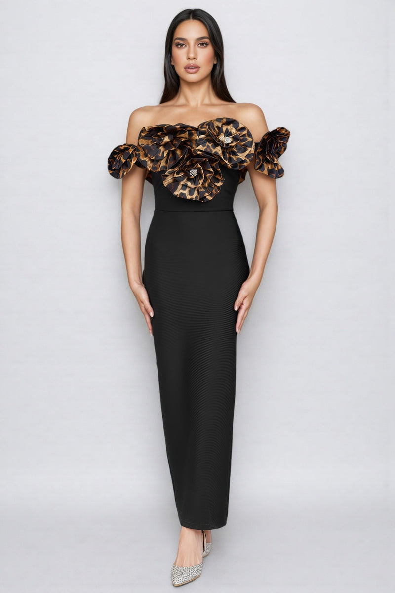 Donsa 3d Bandage Maxi Dress