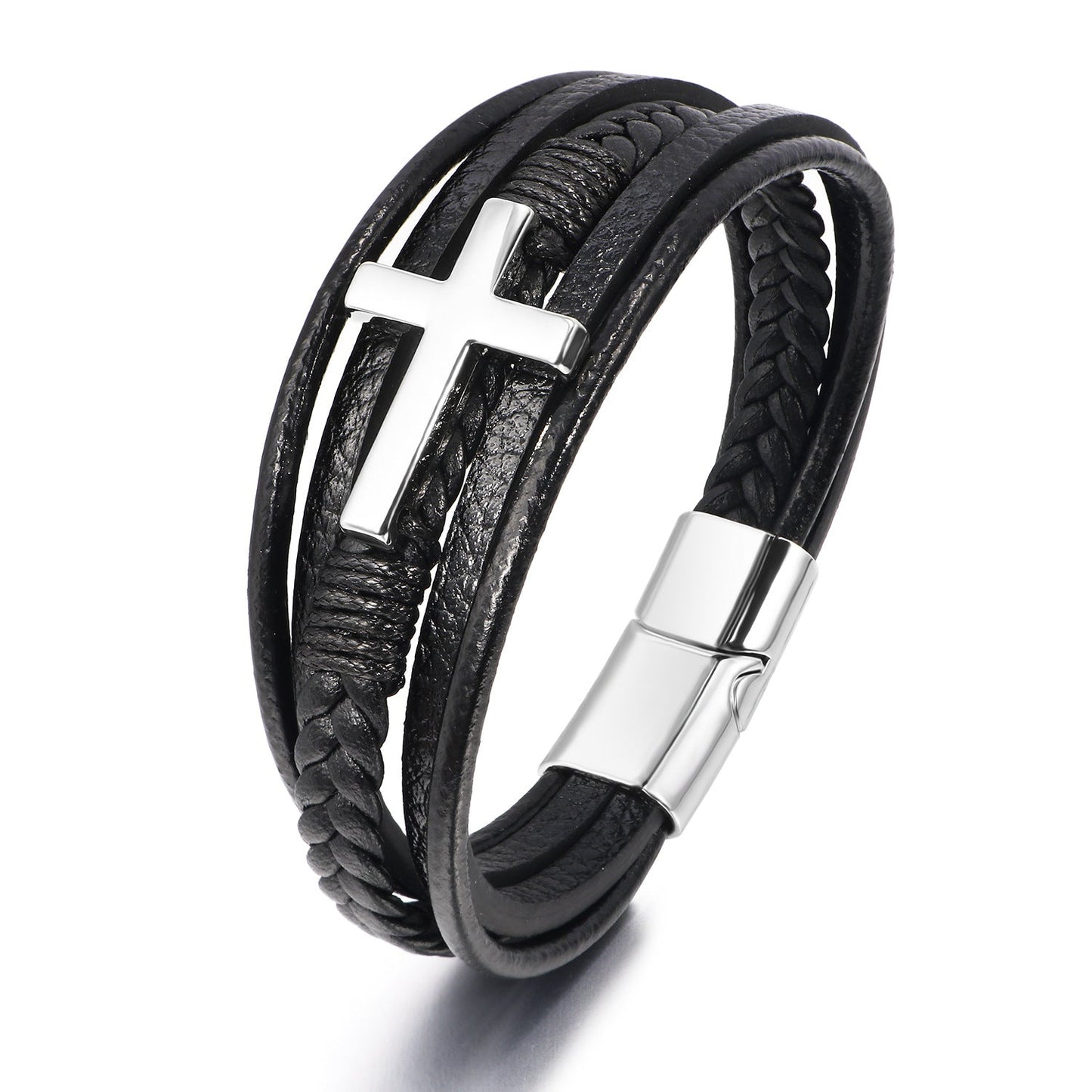 Iron Faith Leather Bracelet