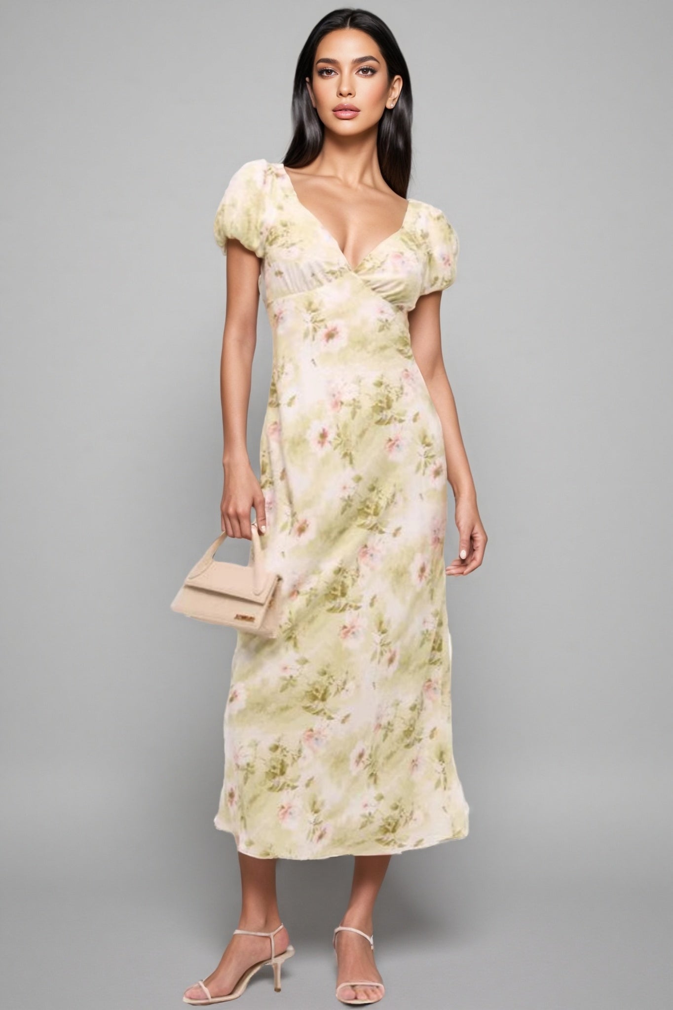 Julike Bubble Sleeve Midi Dress