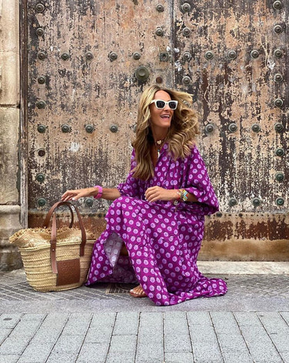 Fashionable Street Picnic Bubble Sleeve Layered Party Midi Dress