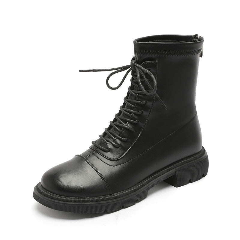 Back Zipper Martin British Style Flat Boots