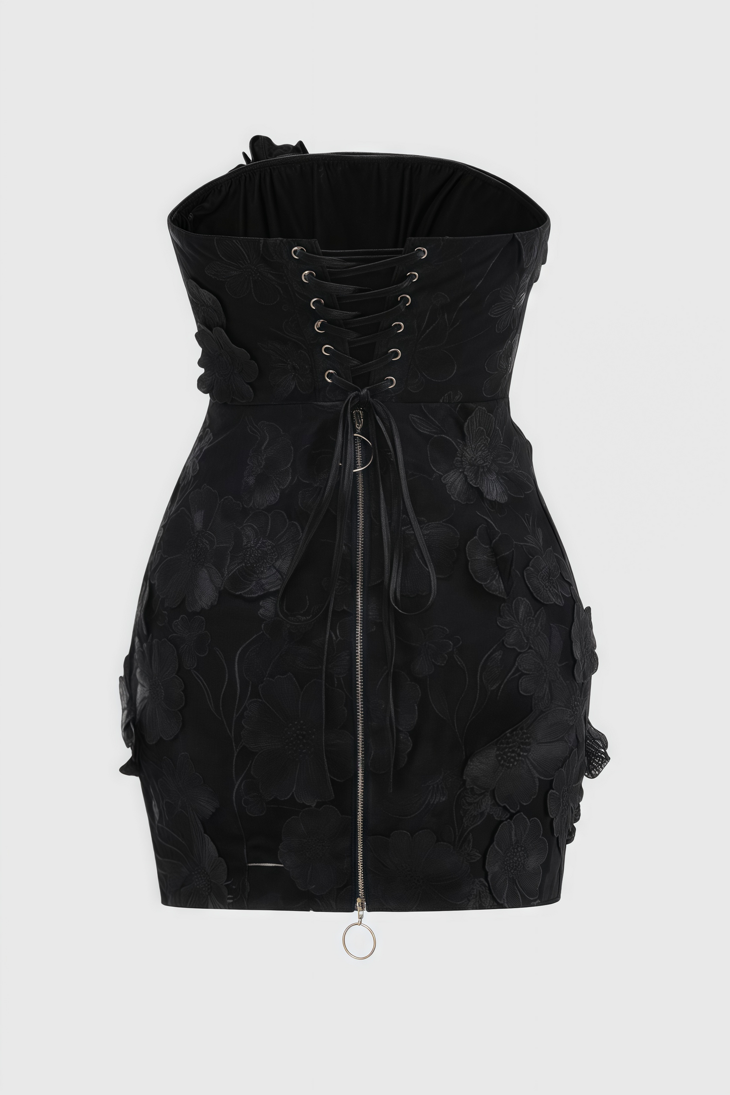 Ezrans Strapless 3d Flower Mini Dress