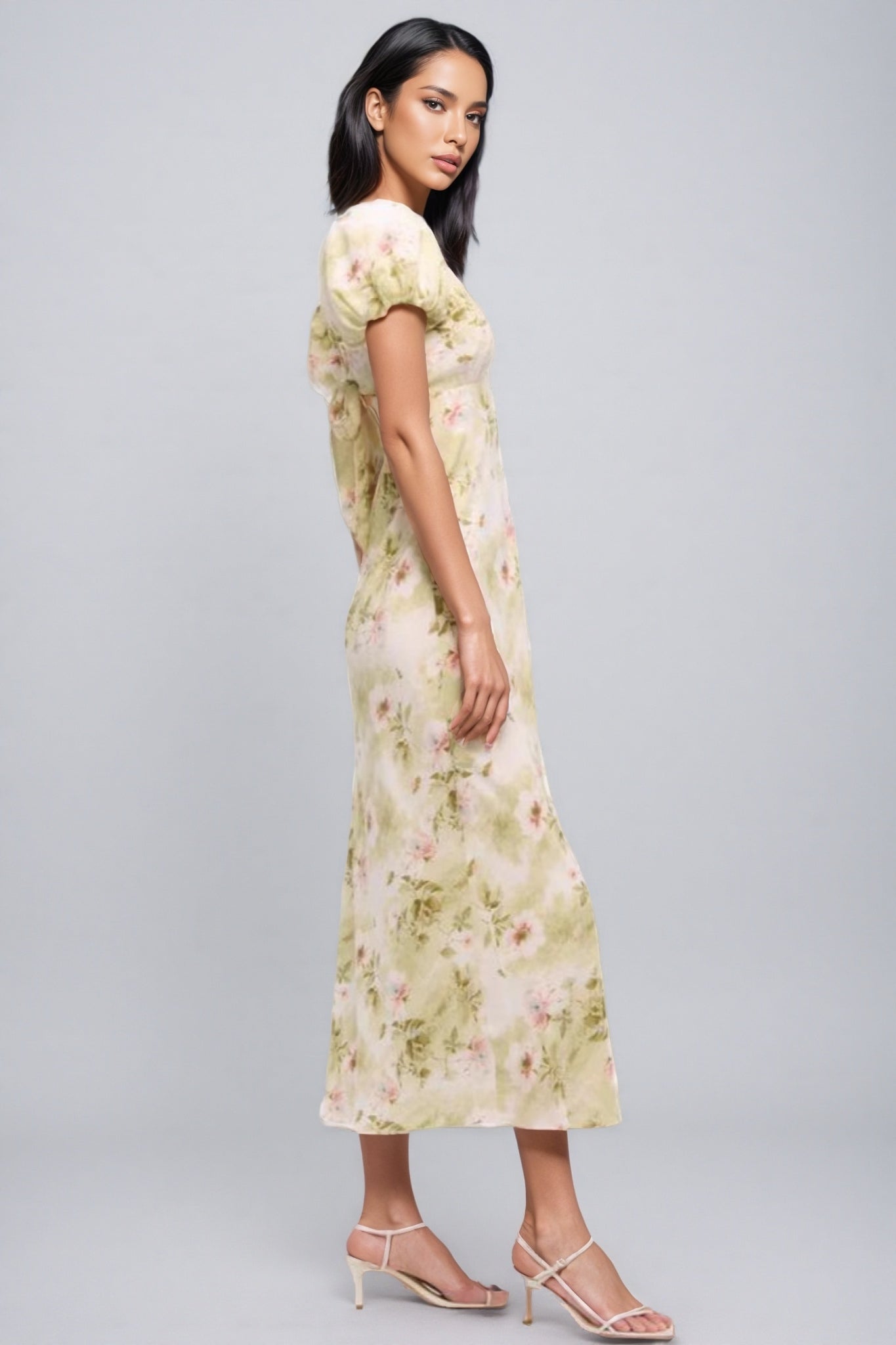 Julike Bubble Sleeve Midi Dress