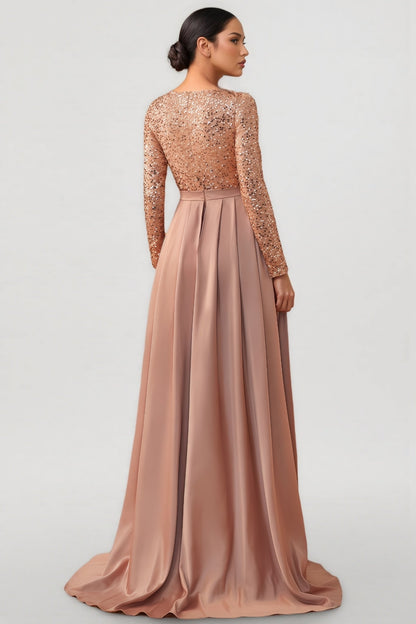 Madison Sequined Long Sleeve Maxi Dress