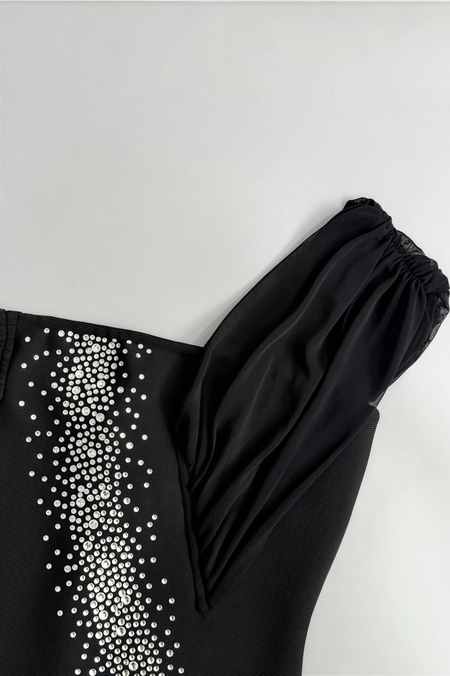Rylihd One-shoulder Mesh Rhinestones Maxi Dress