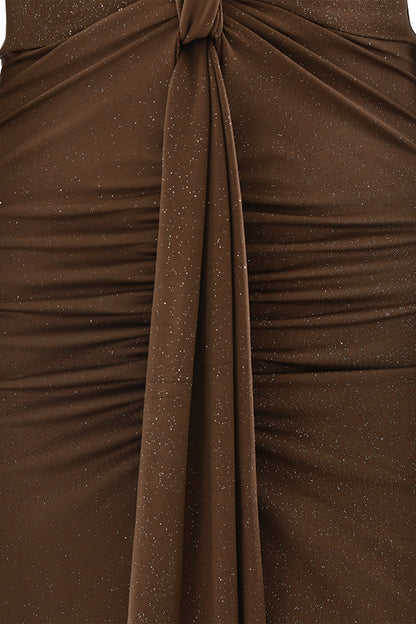 Beverly Deep V-neck Ruched Maxi Dress