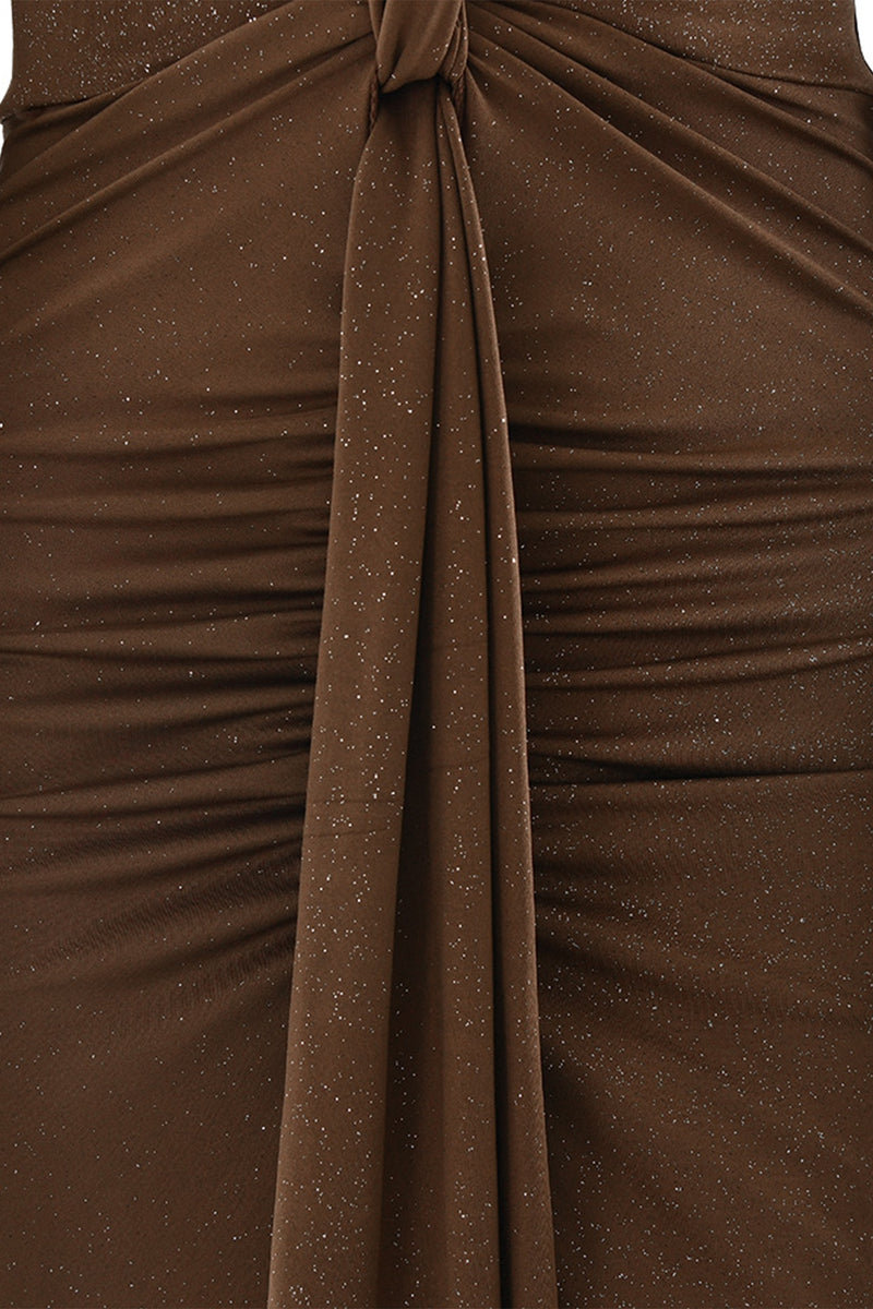 Beverly Deep V-neck Ruched Maxi Dress
