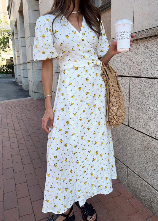 Maribel – Puff Sleeve Wrap Dress