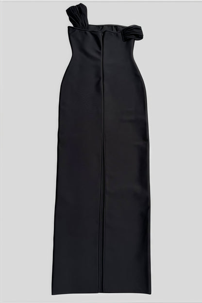Rylihd One-shoulder Mesh Rhinestones Maxi Dress