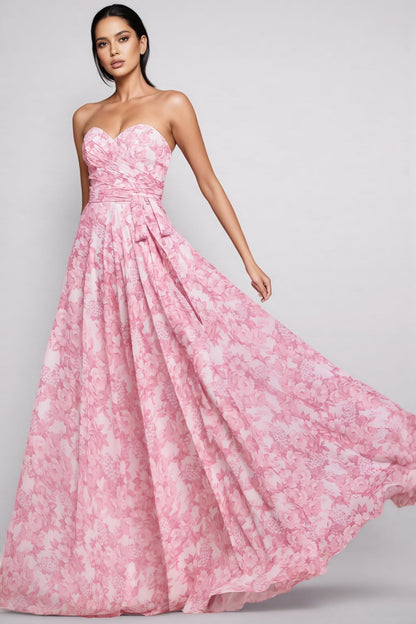 Marisrt A-line Printed Maxi Dress