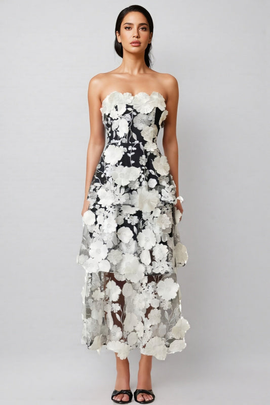 Rena Colour 3d Embellishment Maxi Dress