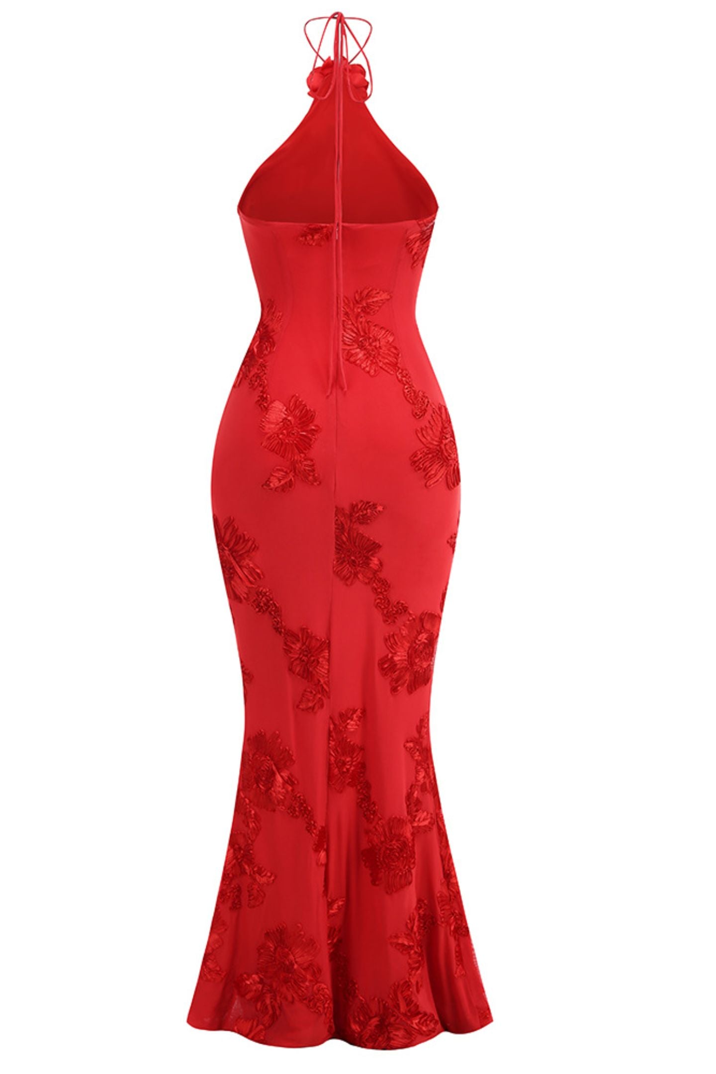 Trista 3d Halter Neck Maxi Dress