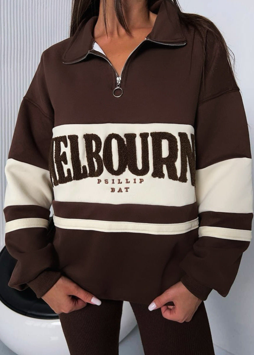 Varsity-inspired Half-zip Sweatshirt