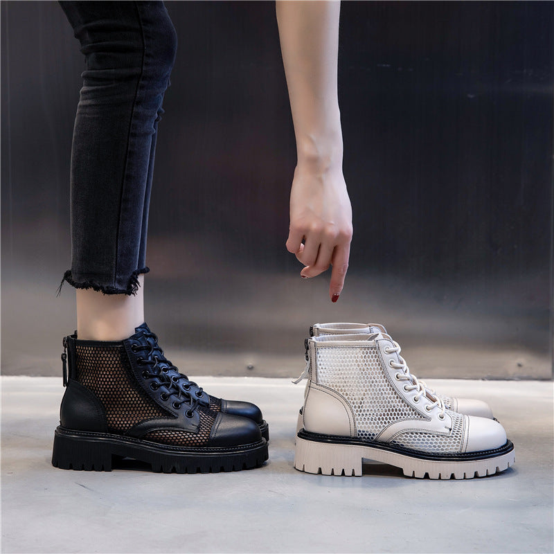 Martin Summer Breathable Mesh Flat Bottom Boots