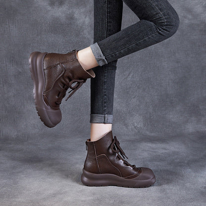 Flat Top Layer Cowhide Shell Boots