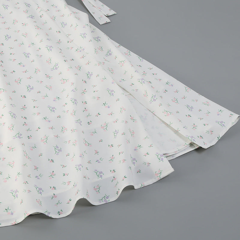 Suspender Ivory Print Dress