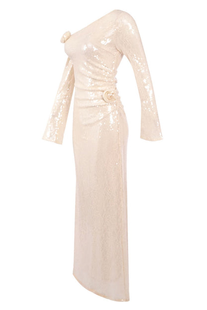 Eartha One Shoulder Sequin Maxi Dress
