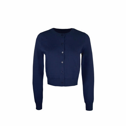 Slim-fit Cropped Knit Cardigan Sweater