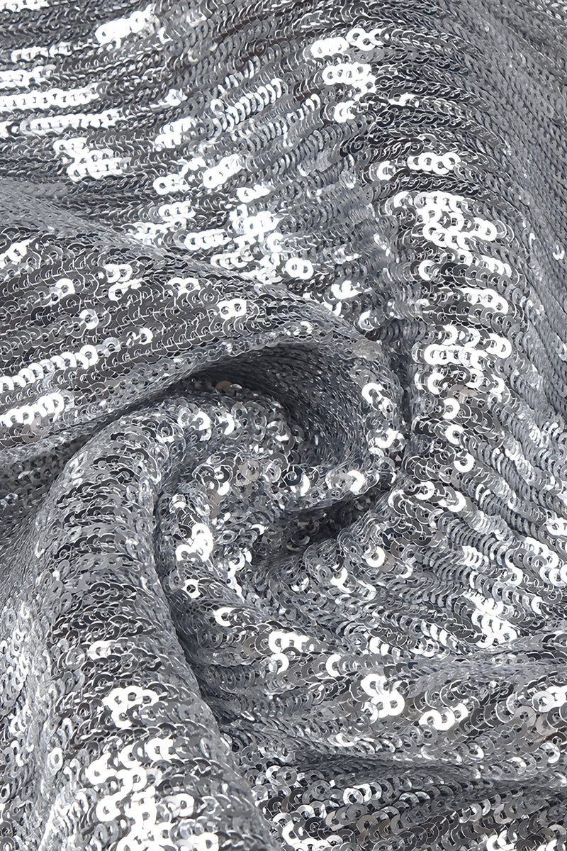 Soraya Silver Sequin 3d Maxi Dress