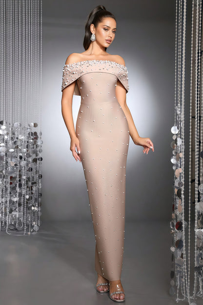 Samiya Pearl Beaded Maxi Dress