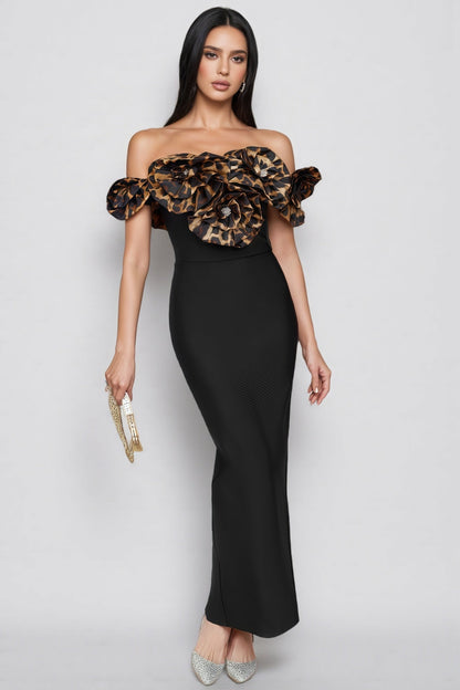 Donsa 3d Bandage Maxi Dress