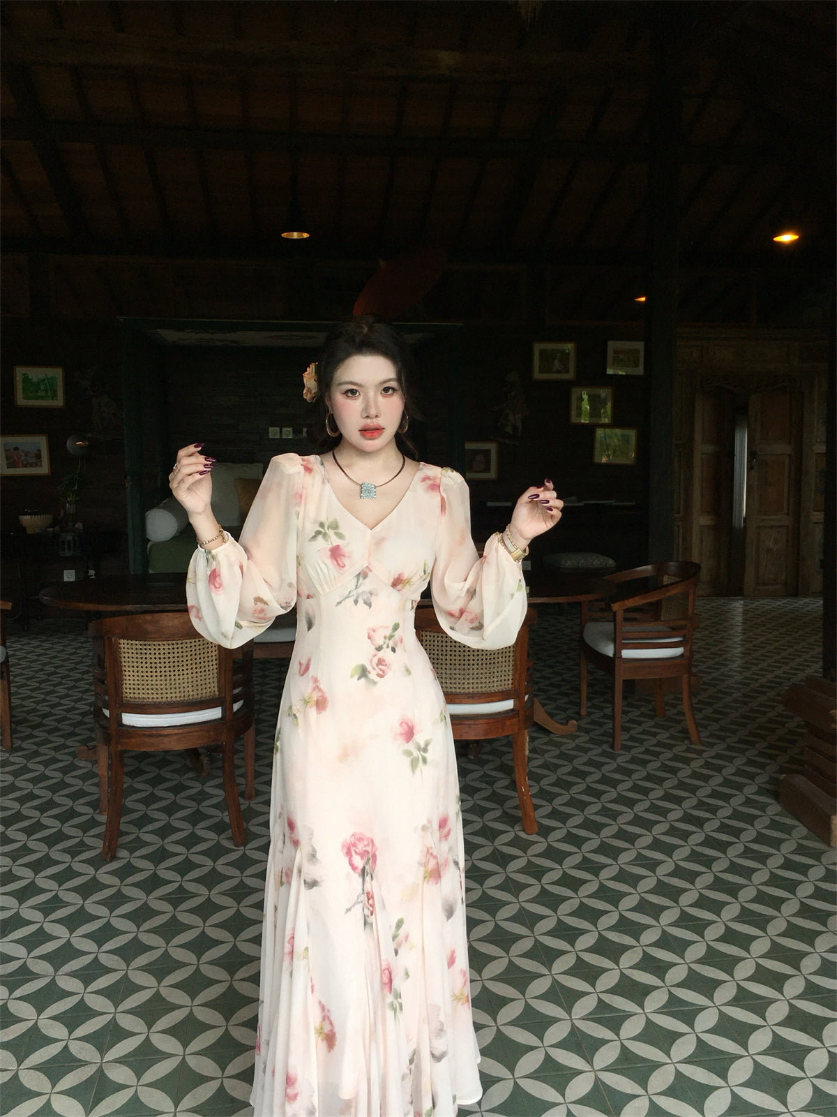 Soft Peach Mist Maxi Dress _ Gentle Romantic Look for Springsummer Gunne Sax Dress
