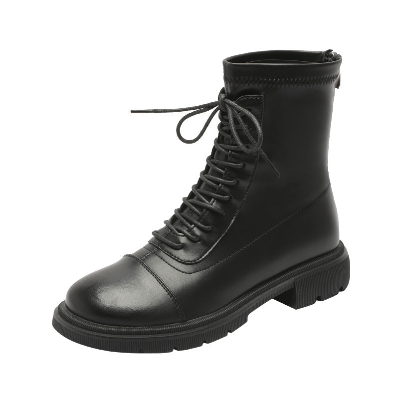 Back Zipper Martin British Style Flat Boots