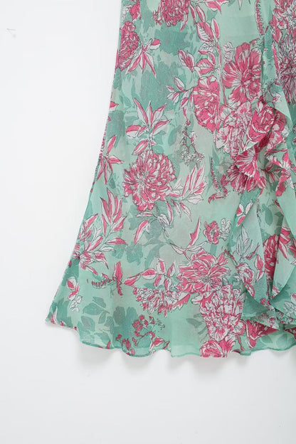 Sabina Printed Spaghetti Strap Maxi Dress