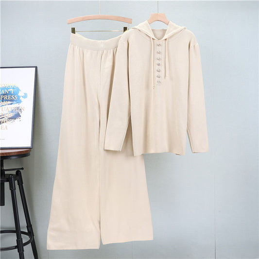 Apricot - Knitted Sweater Two Piece Set