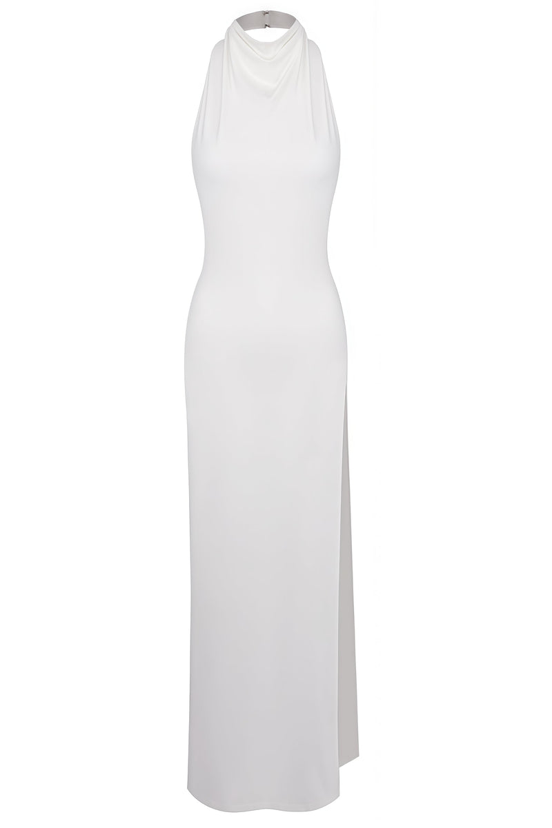Eren Hollowed High Slit Studded Maxi Dress