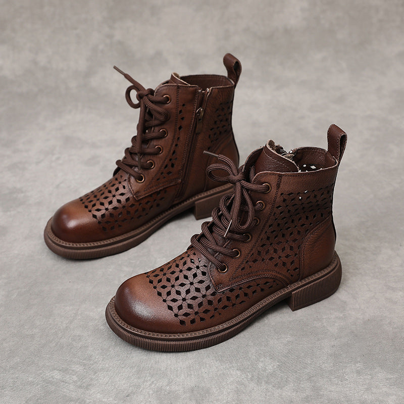 Hollow Out Flat Low Short Soft Boots