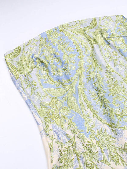 Flowerprint Maxi Dress With Split