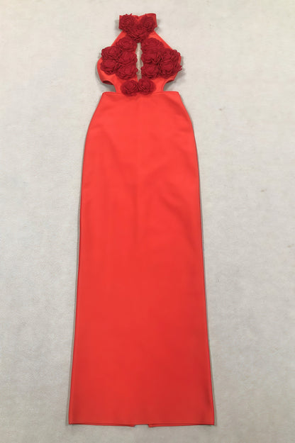 Toven Backless Red Maxi Dress