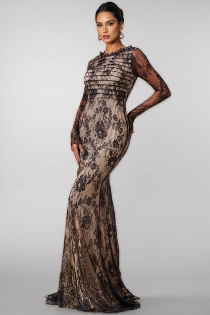 Remington Mesh Fishtail Maxi Dress
