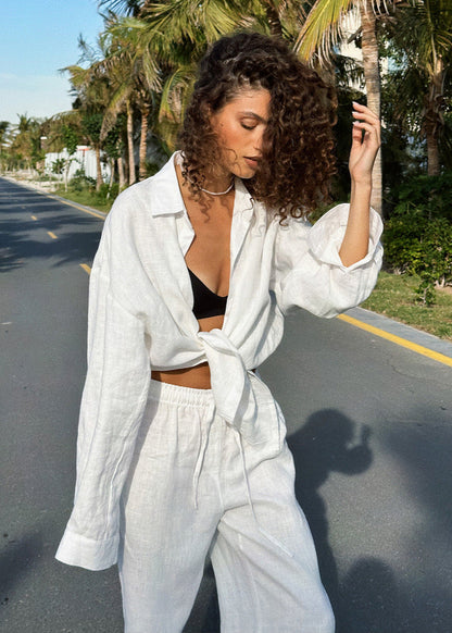 Luna – Breezy Lounge Shirt & Wide-leg Pants Set