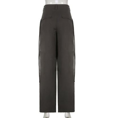 Color Y2k Cross Over Pleated Tailored Pants