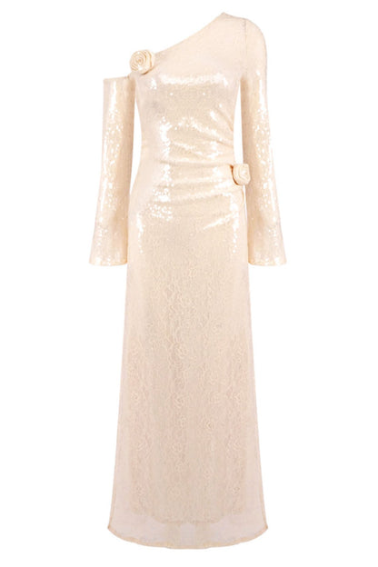 Eartha One Shoulder Sequin Maxi Dress