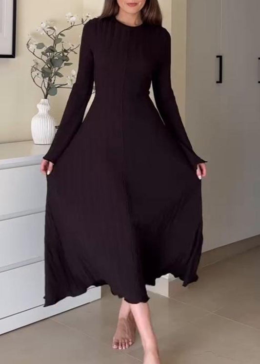 Selene - Ribbed Long Sleeve Midi Dress