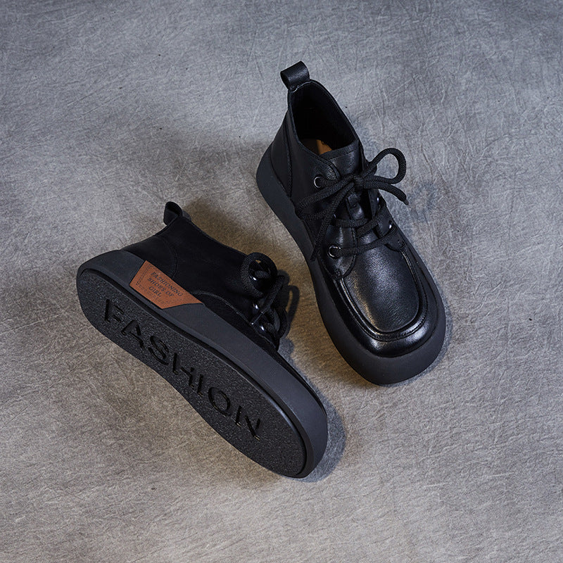Booties Flat Retro Round Head Female Boots