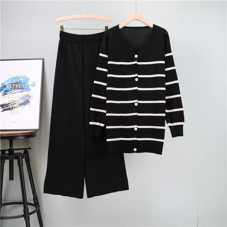 Black - Wide-leg Two Piece Set