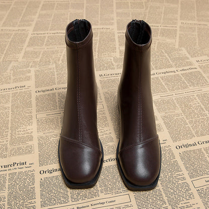 Flat Skinny Martin Brown Korean Style Boots