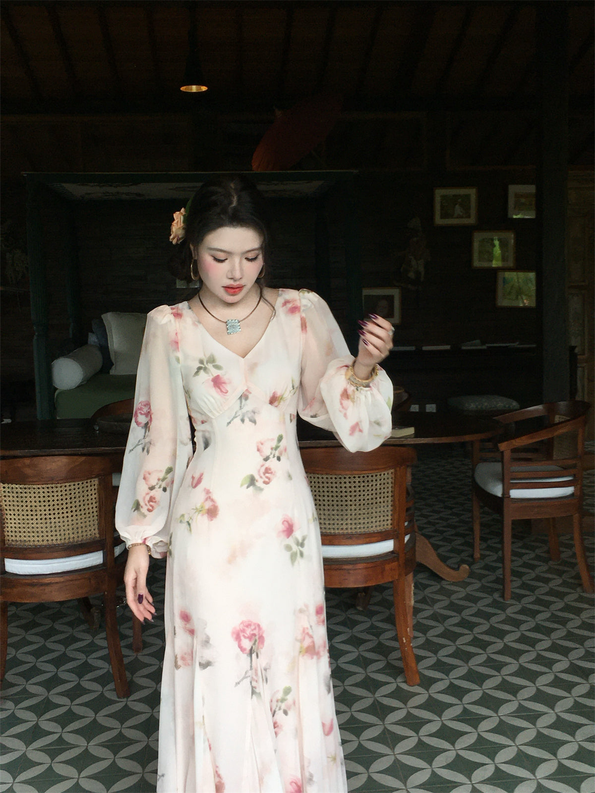 Soft Peach Mist Maxi Dress _ Gentle Romantic Look for Springsummer Gunne Sax Dress