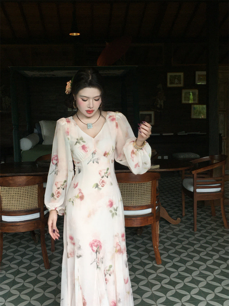 Soft Peach Mist Maxi Dress _ Gentle Romantic Look for Springsummer Gunne Sax Dress